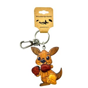 Three Layers Keychain Boxing Kangaroo
