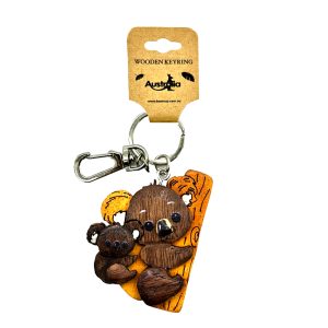 Three Layers Keychain  Koala with Baby