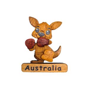 Wooden Fridge Magnet Boxing Kangaroo