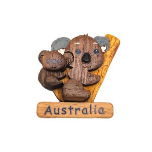 Wooden Fridge Magnet Koala with Baby