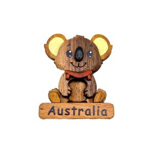 Wooden Fridge Magnet Surfing Koala