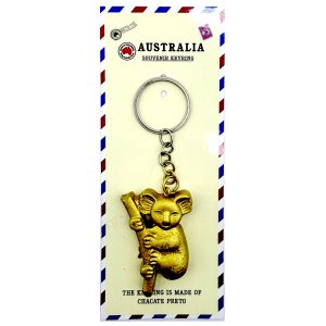 Chacate Preto Wood Keyring Koala